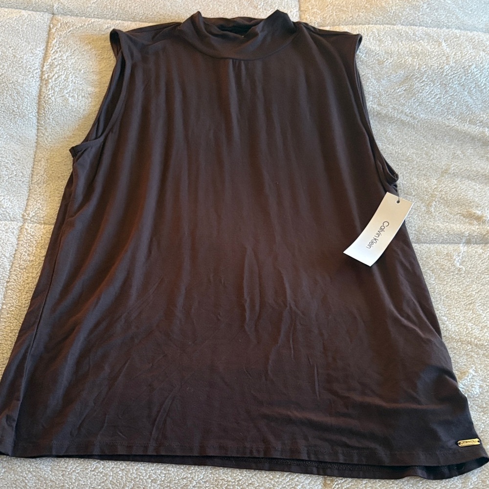 Brown Mock neck Calvin Klein Tank